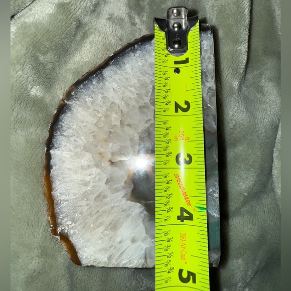 Natural Agate Geode Slice - Brown and White - Picture 1 of 5